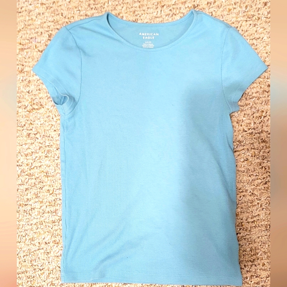 American Eagle Outfitters Junior's Blue T-Shirt